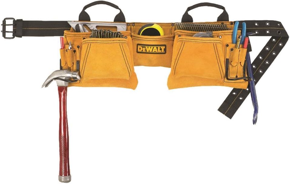DEWALT DG5372 Carpenter's Suede Apron Tool Belt 12 Pocket Work Pouch