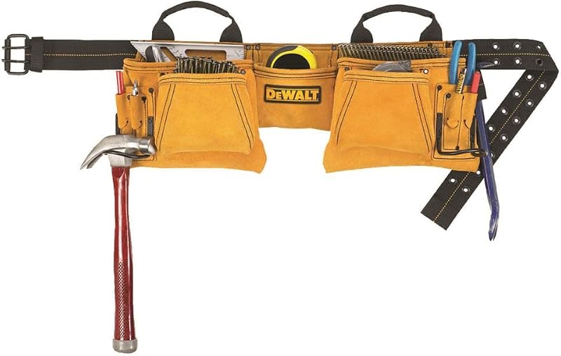 DEWALT DG5372 Carpenter's Suede Apron Tool Belt 12 Pocket Work Pouch