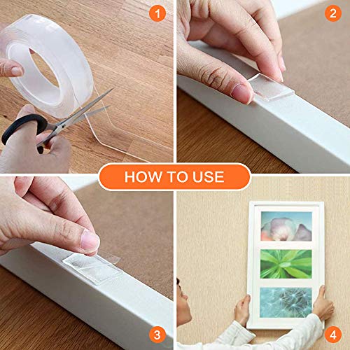 Double Sided Mounting Tape (10FT), Heavy Duty Removable Nano Adhesive