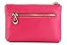 ZOOEASS Women Genuine Leather Zip Mini Coin Purse With Key Ring Triple Zipper Card Holder Wallet (Rose)