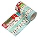 Wise Bird Christmas Washi Tape, Christmas Decoration, Santa, Snowman, Wave, Christmas Deer Pattern, Christmas Gift Wrap, Blue Red Colored Washi Tape for School Office - W12