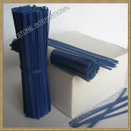 200pcs Plastic twist ties, 5"x 5/32", Blue Flat, Re-Usable, Moisture resistant