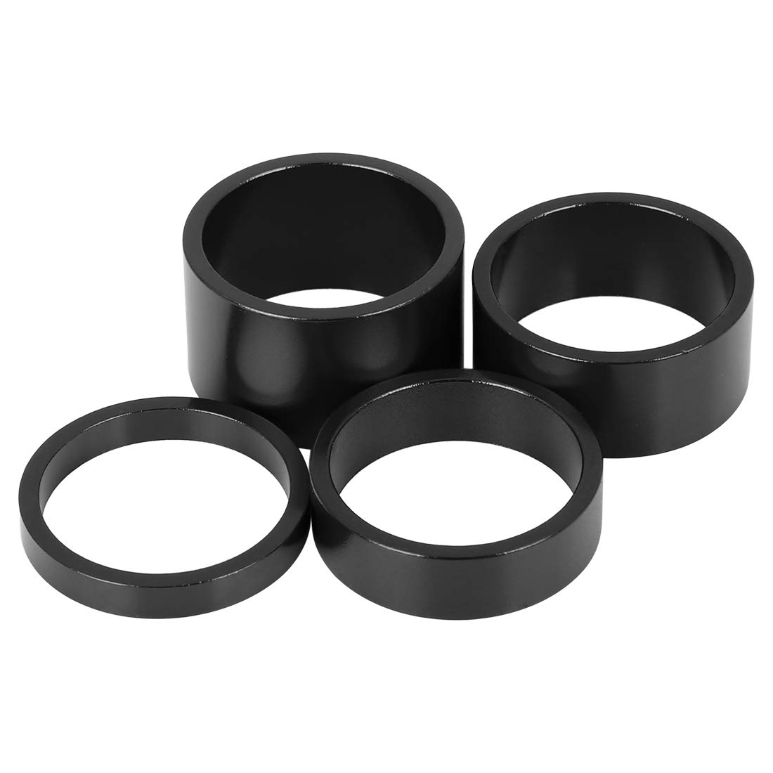 X AUTOHAUX 4 Pcs Bicycle Headset Spacer Black Fit 11/8inch Stem 5 10 15 20mm