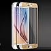 Cyxus [Full Coverage] High Definition 9H Premium Tempered Glass Screen Protector for Samsung Galaxy S6 [Edge to Edge Protection] (Gold)