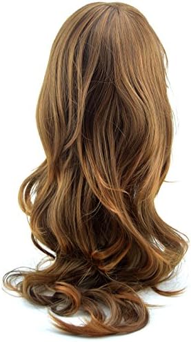 LeyeeCharming Smooth Natural Long Straight Big Wavy Curly Hair Heat Resistant Synthetic Full Wig 23.6" For Youth Girls (Brown)