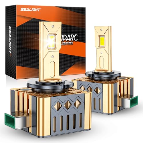 SEALIGHT D3S Bulbs, 6500K Cool White 45000 LM 10X Brightness HID Bulbs, 0.01S Instant Start 1:1 D3S Original HID Replacement 66340 42403 42302 Plug and Play Pack of 2 Image