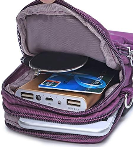 CYchen Multifunction Women Ladies Girls Waterproof Nylon Wrist Purse Small Crossbody Shoulder Bag Outdoor Travel Cell Phone Pouch Holder Mini Wallet key Handbag Armband Case for iPhone Samsung - Image 5