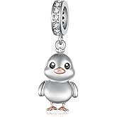 qielizhu Duck Charms for Bracelets 925 Sterling Silver Little Ducks Charm Beads for Women Cute Duck Jewelry Gifts for Animal Lovers