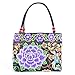 Vintage Embroidery Women Boho Mandala Messenger Bag Shoulder Bag (Purple Peony)