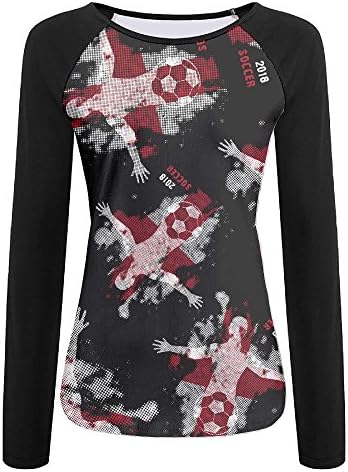 Football England 2018 Women Casual Baseball T-Shirt Tops Pullover Splicing Long Sleeve T-Shirts