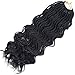VRHOT 6Packs 18'' Wavy Senegalese Twist Crochet Hair Braids Wavy Ends Free Synthetic Hair Extensions Braiding Hair Havana Mombo Dreadlocks 1B 18 inch 35strands/pack (18'' (6packs/lot), 1B#)