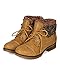 Refresh BH47 Women Leatherette Sweater Knit Fold Down Fur Trim Combat Bootie - Tan