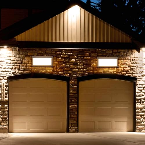 Klighten 2 x Outdoor LED Wall Sconces, 24W 3000K, IP65 Waterproof Indoor/Outdoor Wall Light Rectangular Aluminum Wall Light for Driveway, Garden, Patio, Etc, Anthrazit…