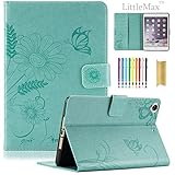 iPad Mini 1/2/3 Case-LittleMax Smart Embossed Leather Case Pure Color [Magnetic Closure] Stand Case with [Cards Holder] for Apple iPad Mini 3 2 1 [Free Cleaning Cloth,Stylus Pen]-#1-Mint