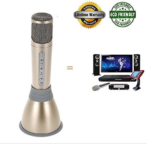 Handheld Wired Condenser Microphone for Mobile phone Karaoke Microphone Singing Mini KTV (GOLD)