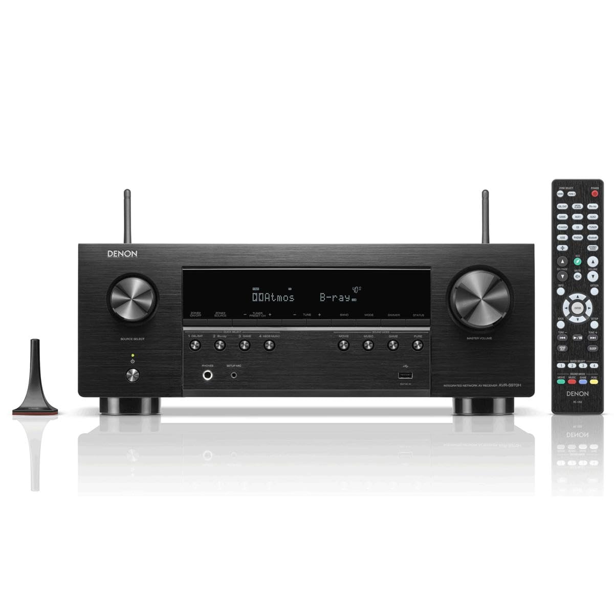 Klipsch Reference 5.2 Home Theater System, Bundle with 2X R-625FA Floorstanding Speaker, 2X R-12SW Subwoofer, R-52C Center Channel, R-41M Bookshelf Speaker Pair, 7.2-Channel Receiver, Black