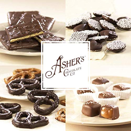 Asher's Chocolate, Gourmet Chocolate Covered Mini Graham Crackers, Small Batches of Kosher Chocolate, Family Owned Since 1892 (6 oz, Dark Chocolate)