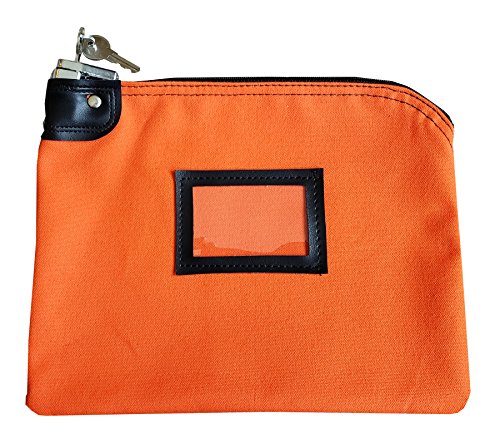 Locking Money Bank Bags with Keys Lockable Security (Orange)