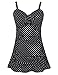 Septangle Women's One Piece Polka Dot Body Shaping Ruffled Hem Swimdress
