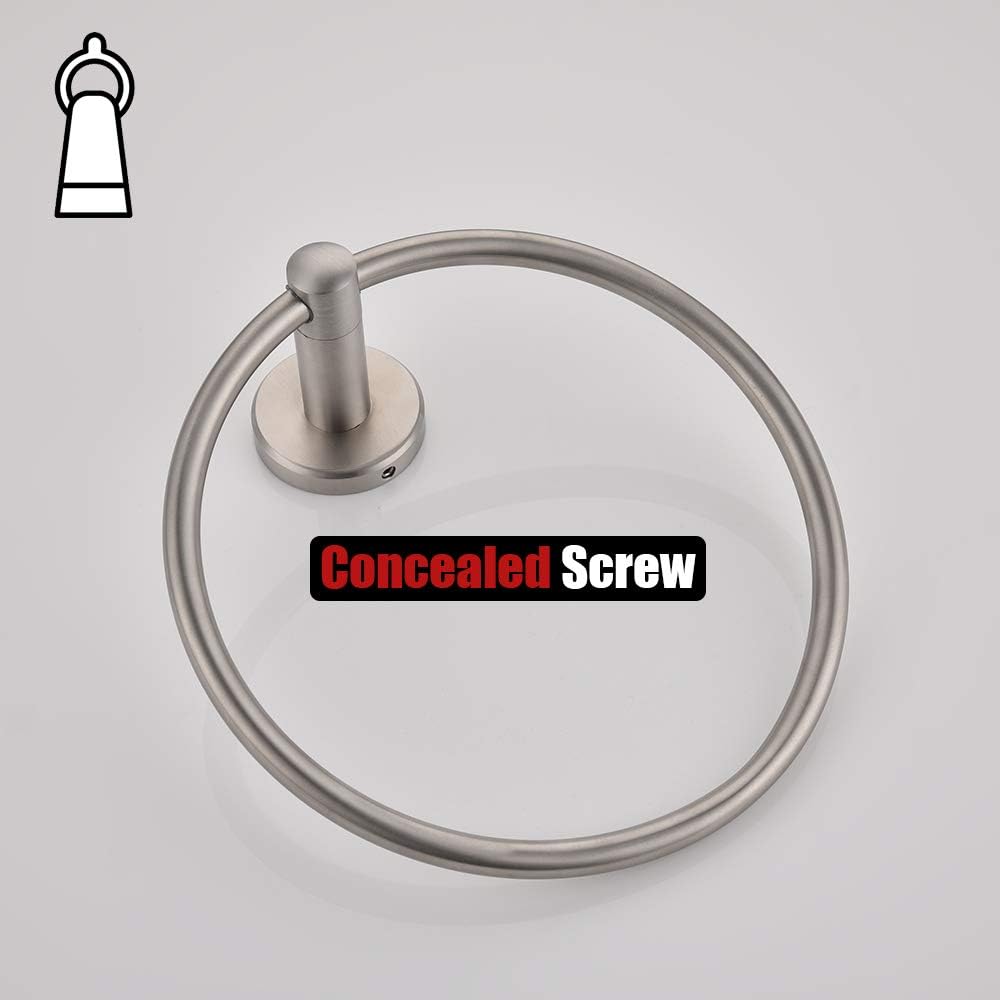 JQK Towel Ring, 304 Stainless Steel Hand Towel Holder for Bathroom, Brushed Finished Wall Mount, TR130-BN: Home & Kitchen
