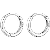 Reffeer 925 Sterling Silver Small Round Hoop Earrings for Women Teen Girls Huggie Hoop Earrings Minimalist Hoop Earrings