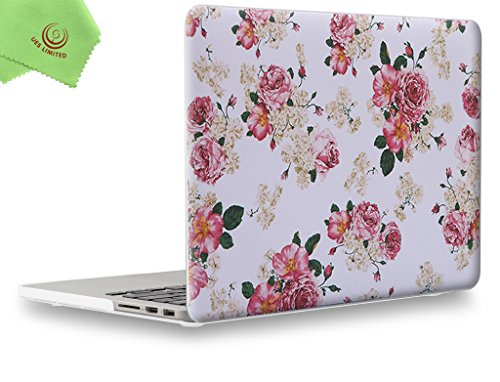 UESWILL Rubberized Unique Pattern Solid Hard Shell Case for MacBook Pro (Retina, 13-inch, Late 2012 to Early 2015) Model A1425/A1502, NO CD-ROM, Flower