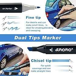 anono 120 Colors Alcohol Markers Dual Tip Marker