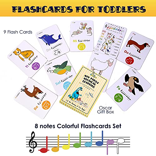 MINIARTIS Musical Flash Cards for Kids Learn Music Notes, Colors