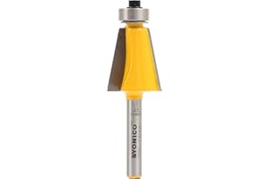 Yonico Chamfer Router Bits Bevel Edge Forming 11.25 Degree 1/4-Inch Shank 13911q