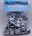 AccuWheel LNS-14150C6O Small Diameter Acorn Spline Drive Open End Chrome Lug Nuts with Key (14mm x 1.5 Thread Size) - Pack of 24 Lugnuts