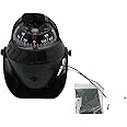 Odowalker Electronic LED Light Marine Digital Compass Suitable for Car Boat and Truck Black White