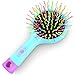 Detangling Brush with Mirror- No Tangle & Pain- Anti Static Soft Bristle- Massaging & Straightening Detangler- Rubberized Grip- Cool/Cute Colors- Wet & Dry Detangle Comb- For All Hair Types (Blue)