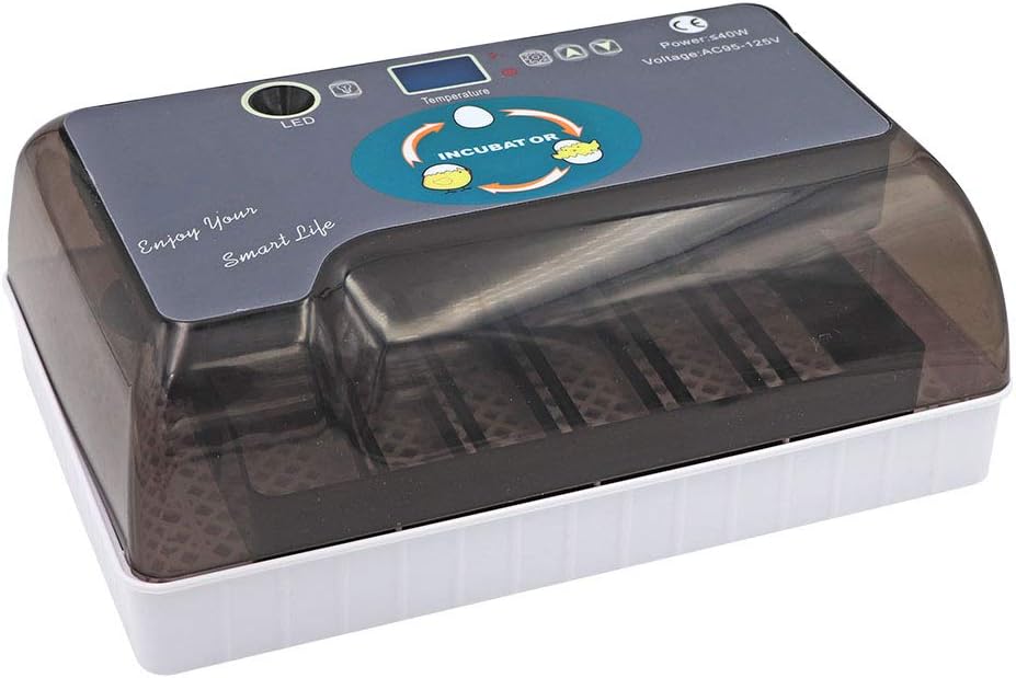 MACGOAL 12 Egg Incubator with Built-in Automatic Egg Turner and Temperature Control Eggs Poultry Hatcher for Quail Chicken Duck Goose Pigeon Bird