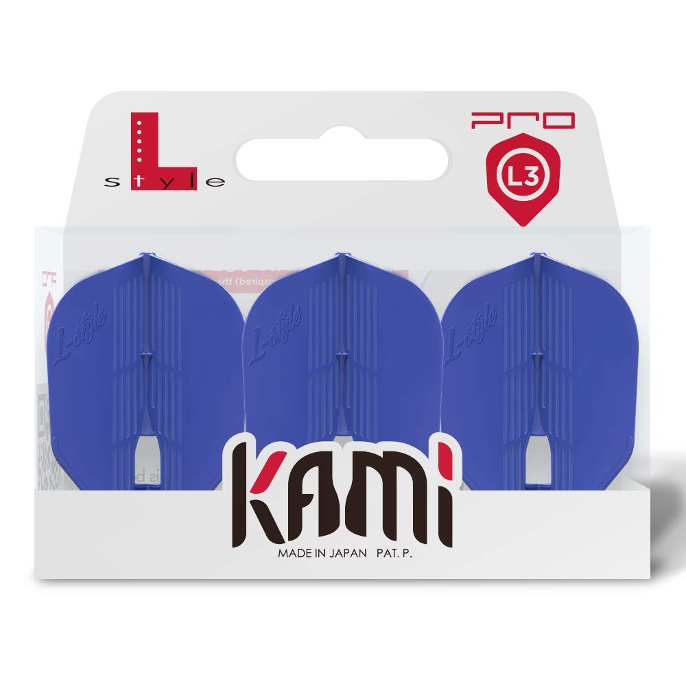 LSTYLE Dart Flights: L3 Pro Kami Shape - Ultra Flexible - for Soft Tip and Steel Tip Darts - Blue