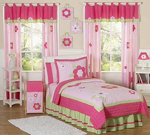 Sweet Jojo Designs Pink and Green Flower Fabric Memory/Memo Photo Bulletin Board - Thumbnail 3