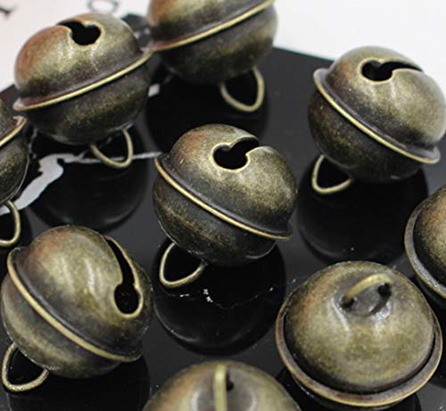 Maydahui 50PCS Vintage Jingle Bell 1 Inches Antique Decorative Tone Copper Bell for Pet Dog Cat Pendants Christmas Tree Crafts Decoration