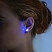 1 Pair Multicolor Bright Stylish Fashion LED Earrings Glowing Light Up Diamond Crown Ear Drop Pendant Stud Stainless Multi-Color