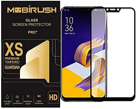 MOBIRUSH 5D Gorilla Anti Fingerprint Edge to Edge Tempered Glass Guard for ASUS Zenfone 5Z (Black)
