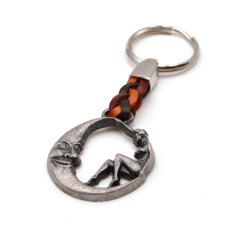 ClaroSchmuck Key Holder Ring Pendant Woman in Moon, Present Jewellery Approx. 9 cm