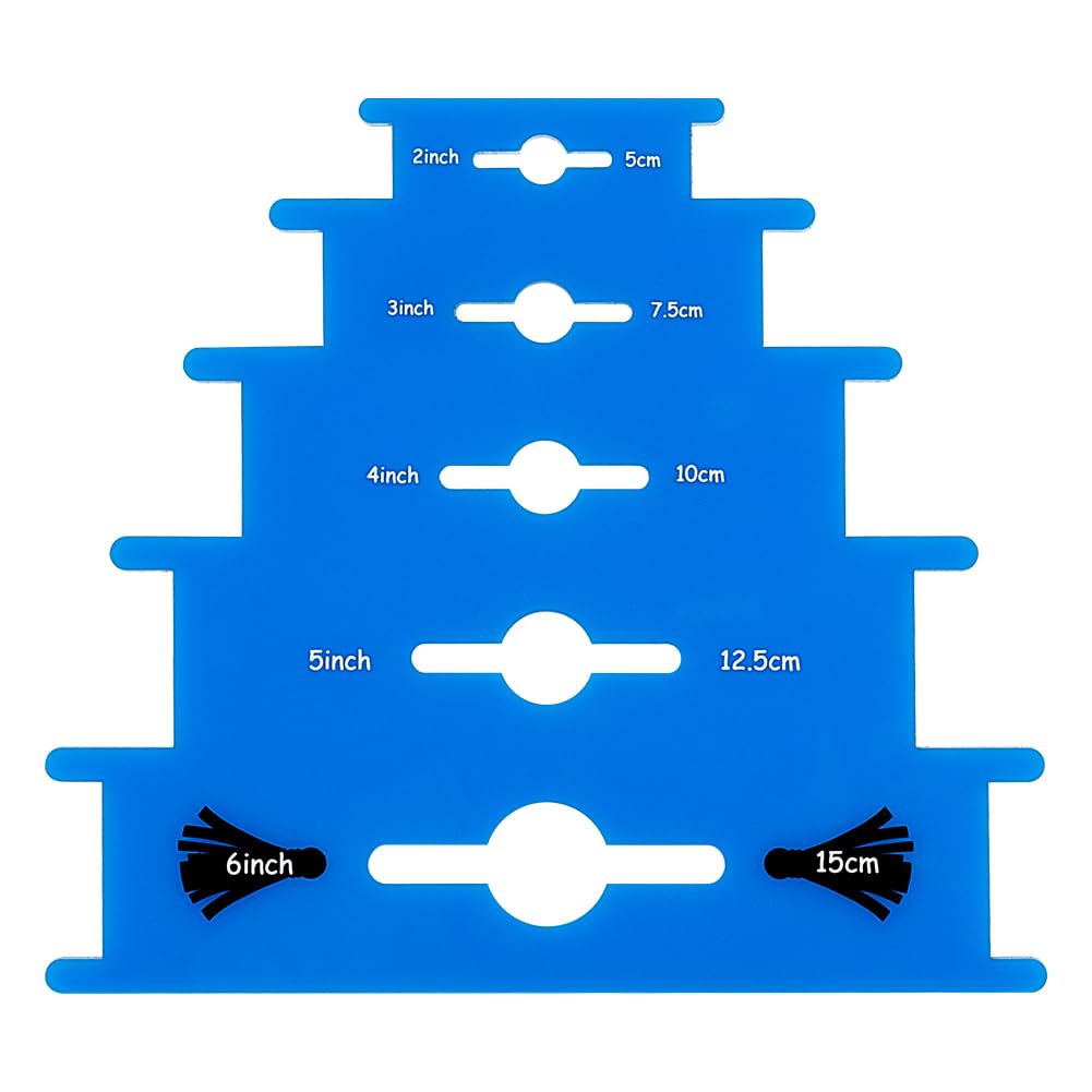 BENECREAT Royal Blue Acrylic Tassel Making Tool (Makes 5 Sizes, 1/1.5/2/2.5/3Inches), Pagoda Shape Hand-Made Tassel Tool, Tassel DIY Maker for Craft Projects, Signs and DIY Projects Making