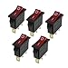 AC 15A/250V 20A/125V 3 Pin 2 Position Red Light Illuminated On Off SPST Boat Rocker Switch x 5 Pcs