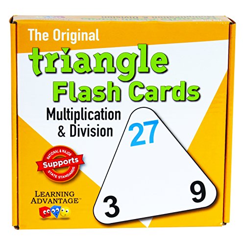 Learning Advantage 4552 The Original Triangle Flash Cards, Multiplication and Division, Grade: 2 to 6, 6.5" Height, 1.25" Width, 6.25" Length