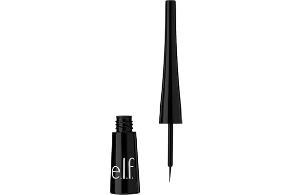 e.l.f. Liquid Eyeliner, High-pigment Liquid Eyeliner With Extra-Fine Brush Tip, Easy Glide Smudge-proof Formula, Jet Black