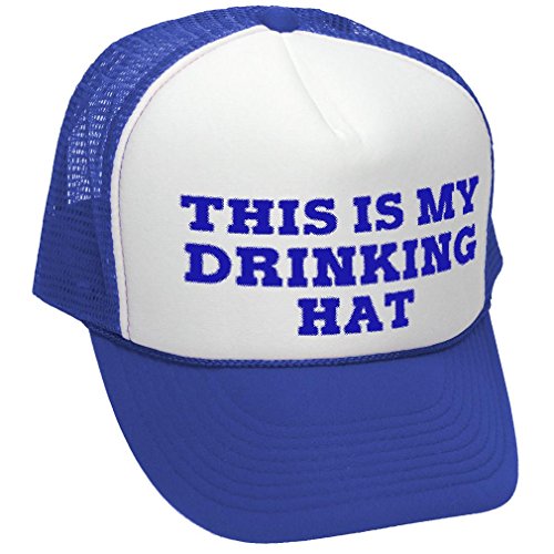 THIS IS MY DRINKING HAT - drunk party beer - Adult Trucker Cap Hat, Royal