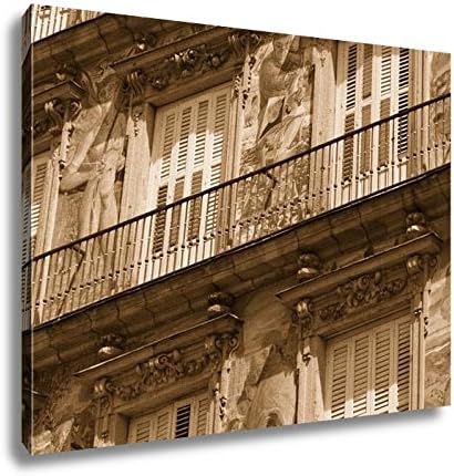 Ashley Canvas Detail Of A Decorated Facade At The Palza Mayor Madrid Spain, Wall Art Home Decor, Ready to Hang, Sepia, 16x20, AG5528740