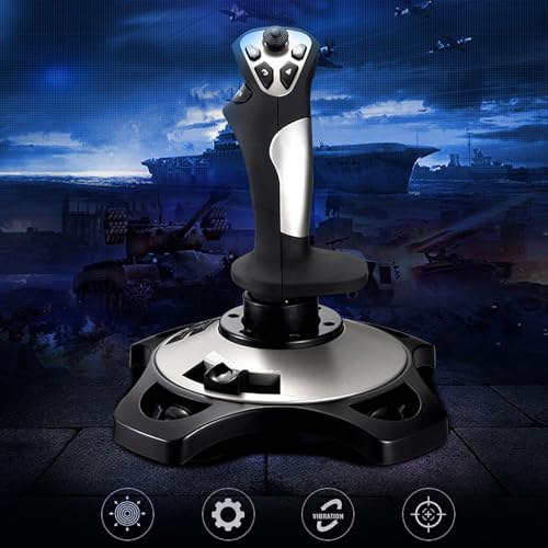 Flight Joystick, Wired Flight Simulator Controller with Vibration and Throttle Control for PC Computer and Laptop