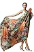 Women Fashion Silk Scarf Oblong Floral Oversize Soft Shawl Beach Wrap