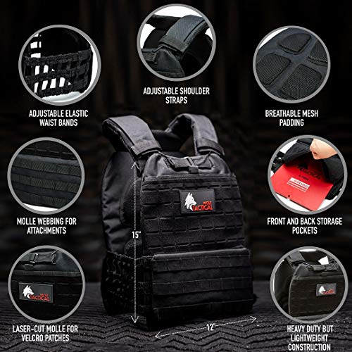 WOLF TACTICAL Adjustable Weighted Vest WODs, Strength and Endurance