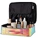 Beautify Holographic Makeup Bag – Iridescent Cosmetic Organizer/Zip Travel Case/Toiletries Bag With Multiple Compartments - Carry Handle