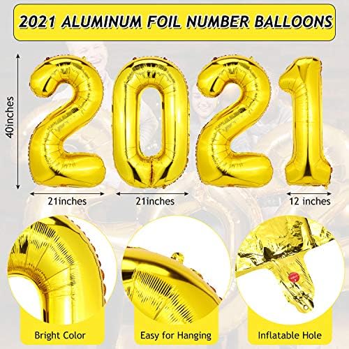 Colorful foil number balloons "2021" for a festive occasion.